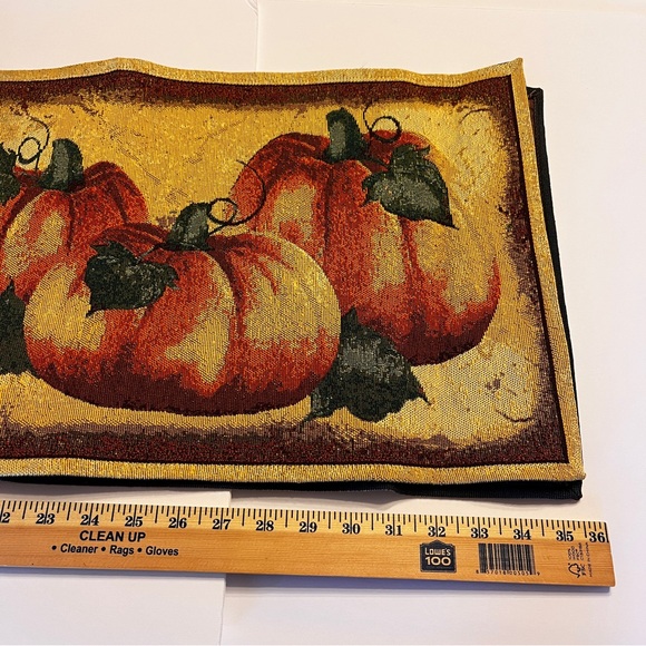 Colorful Pumpkin Tapestry Table runner 72x13 - Picture 2 of 7